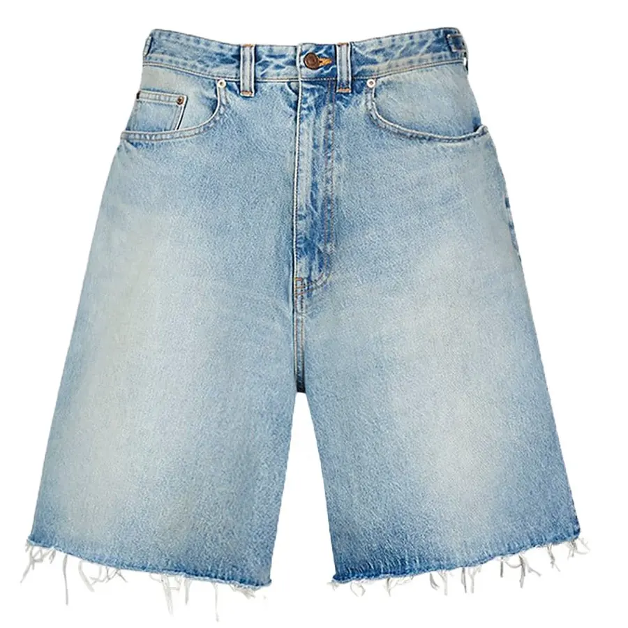 Custom Mens Summer faded blue Loose Skate Denim jorts plus size pants ripped shorts cropped jeans distressed Denim Shorts men