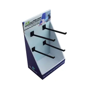 उच्च गुणवत्ता कस्टम मुद्रित आसान-इकट्ठा बिंदु की बिक्री Tabletop प्रदर्शन बॉक्स के साथ प्लास्टिक खूंटी हुक