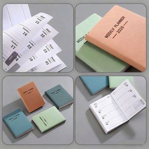 Personalized <b>A5</b> Size Dated Daily Weekly Monthly Leather Cover Hardcover Custom Logo Sewing Bound Planners <b>Diary</b> Notebooks 184 - Product Image 6