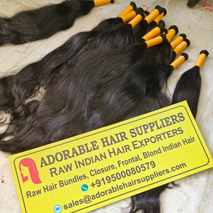 Máquina de venta de extensiones de cabello humano indio crudo, mechones de trama doble, Natural cabello ondulado, proveedor y fabricante directo - Product Image 1