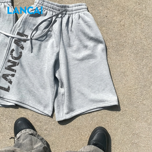 Men's Vintage Wash Breathable Drawstring Closure Shorts Custom Graphic Print Streetwear Baggy High Quality Cotton Jersey Casual - Product Image 3