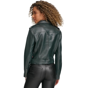 Women's Genuine Leather Plaid Jacket <b>Zipper</b> Closure Fox Fur Collar Thin Streetwear Winter Windproof For Sale new Quality - Product Image 3