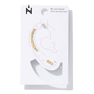 Orecchini a Forma di Otto con Zirconia Cubica, Set di Gioielli Raffinati in Acciaio Inossidabile - Product Image 2