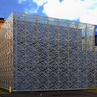 Panneaux en aluminium thermolaqués sur mesure, découpe laser, façade extérieure en métal, mur-rideau