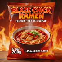 Nouilles Ramen Blaze Chick Personnalisées en Gros, Cuites au Blé Dur, Non Frites, Saines, Sans Conservateurs, Aliment Instantané en Vrac/Emballage en Boîte