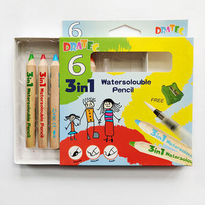Emballage personnalisé 3 en 1 ensembles de crayons de bois 6/12/18/24 couleurs ensemble de crayons d'aquarelle avec un <span class=keywords><strong>taille</strong></span>-<span class=keywords><strong>crayon</strong></span> - Product Image 2
