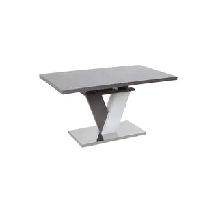 Mesa de comedor gris, extensión de mdf, fabricación