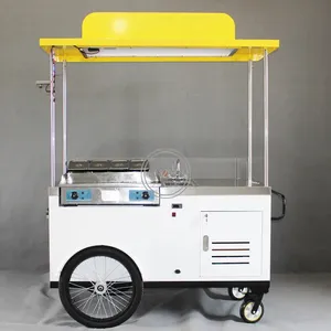 Hot Dog Push Mobile Food Cart Fast Food Kiosk Vending Tricycle for Sale