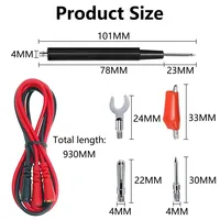Kit Kabel Uji Multimeter 16 in 1, Kabel Probe Pengganti dengan Konektor Banana 4mm, Set Kabel U-type Insert Alligator Clip, Kabel Voltmeter