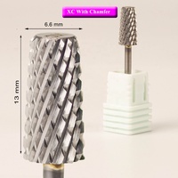 Fraise à ongles professionnelle en carbure de tungstène conique à barillet large, 3/32 po avec chanfrein, E-File F M C XC 2XC 3XC 4XC
