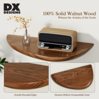 Étagères murales flottantes incurvées en bois massif DX Designs, lot de 2, rangement mural moderne pour salon, salle de bain, cuisine