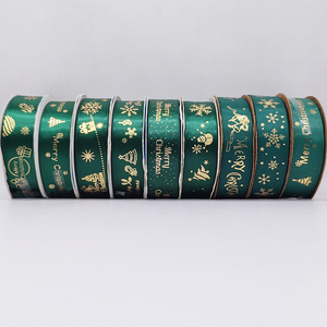 에코 친화적 인 새틴 리본 1.5 인치 그로스 그레인 리본 인쇄 38 mm 크리스마스 리본 로고가있는 나무, 장식 - Product Image 6