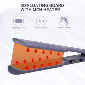 Lisseur de cheveux professionnel portable à chauffage rapide MCH, réglages de chaleur ajustables, plaque céramique pour cheveux bouclés/fins - Product Image 4