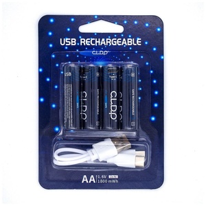 Oem personnalisé Nizn 1.6 volt aa batterie rechargeable 1.5v batteries avec usb-c câble emballé 2 pièces 4 pièces