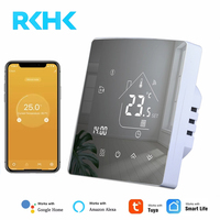 Panel de Vidrio Espejo, Termostato Inteligente WiFi con Pantalla Táctil Digital, Controlador de Temperatura para Calefacción de Agua/Eléctrica/Caldera de Gas