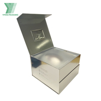 Emballage électronique de luxe personnalisé et écologique pour soins de la peau, boîte cadeau rigide magnétique argentée pour LED visage-cou