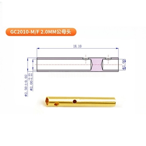 Conector Amass GC2010 Serie 2.0mm Macho y Hembra Chapado en Oro con Resorte (Estilo Linterna), 15A-30A para Pruebas, Ligero - Product Image 3