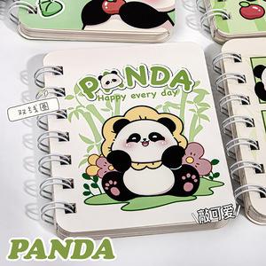Carnet à spirale Panda A7, design mignon de dessin animé, bloc-notes portable pour étudiants, tendances créatives - Product Image 2