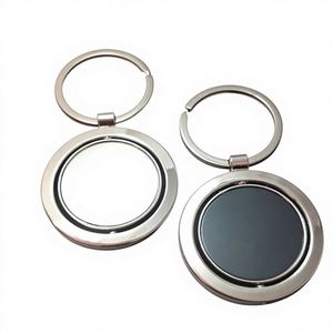 <b>Custom</b> 360 Degree Rotate Souvenir Zinc Alloy Spinning Round Shape Keyring Promotional Fashion Vintage Blank Keychain Key Chain - Product Image 1