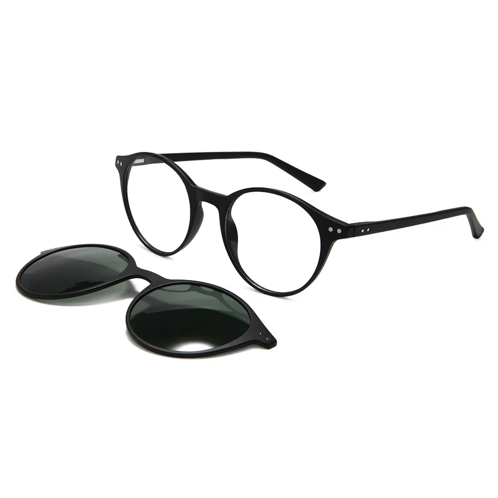 Vintage runde optische Brille Rahmen mit Magnet clip auf Sonnenbrille polarisierte Frauen Männer Tr90 Brillen Oculos De Grau Masculino