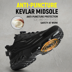 <span class=keywords><strong>Scarpe</strong></span> Antinfortunistiche da Uomo con Punta in Acciaio, Anti-Schiacciamento, Anti-Perforazione, Chiusura Automatica Rotante, Traspiranti e Comode - Product Image 4