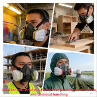 Masque respiratoire demi-visage réutilisable avec filtres, certifié CE pour le soudage, la peinture, la protection contre les particules industrielles et plus encore