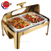 Plats de buffet, chauffe-plats de luxe, réchauds de service pour la restauration, avec couvercle roulant, autres fournitures hôtelières pour la grande fête de jardin