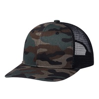 Conception personnalisée Logo brodé Casquette de camionneur Casquette en coton Vente en gros Hip Hop Fashion Mesh Hat Sports Outdoor-Friendly Military Green