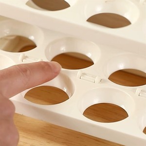 Zenidoo Organisateur d'œufs pliable à 3 couches en plastique PP avec fonction de remuage, pour porte de réfrigérateur, rangement alimentaire portable pour cuisine - Product Image 2