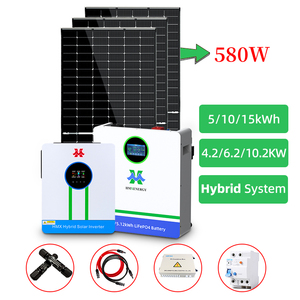 Système de stockage d'énergie solaire hybride hors réseau HMX complet 5kW-30kW avec contrôleur MPPT, batterie au lithium, ensemble complet pour usage domestique - Product Image 1