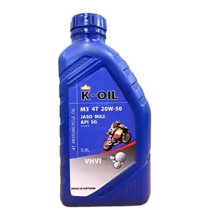 K-OIL 4T M3 engine oil 20W-50 API SG MA2 long service life and factory price for automotive applications.