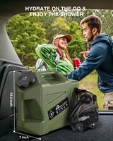 Douche de camping portable avec réservoir d'eau, douche de camping électrique rechargeable, conteneurs d'eau de 5 gallons de qualité alimentaire