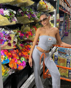 King Mcgreen Star Y2k 2 pièces ensembles tenues Sexy broderie bustiers taille haute cordon pantalon évasé costumes vêtements féminins - Product Image 6