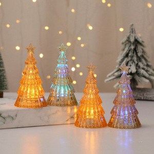 Glowing Glass Christmas Tree Ornaments Home Luminous Desktop Decoration Led Night Light Party Xmas Decorations Festival Kid Gift - Product Image 2