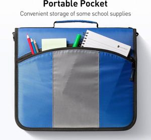 Échantillon gratuit, classeur à fermeture éclair multifonctionnel BSCI, poche intérieure, classeur à 6 anneaux avec porte-stylo pour hommes et femmes - Product Image 4