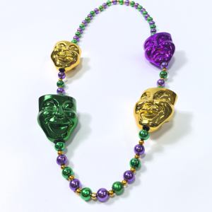 Perles de masque de comédie et de tragédie de la marque STAR en gros - Perles métalliques pour les fêtes de Mardi Gras - Product Image 5