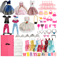 Boîte de rangement de poupée de fille à la mode, accessoires de Table de toilette, vêtements de poupée, jouet pour enfants, maquillage