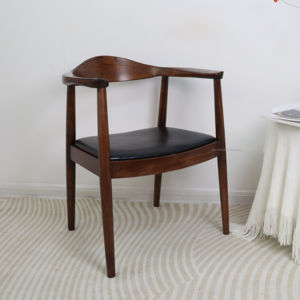 Silla de diseño nórdico de madera de teca sólida para comedor, sillón de diseño para sala de estar, restaurante con asiento de madera - Product Image 4