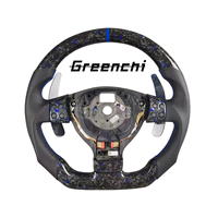 Volant en cuir personnalisé en fibre de carbone forgée pour Volkswagen B6 MK5 Golf 5 GTI R, palettes en carbone forgé personnalisées