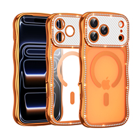 Coque de téléphone scintillante effet diamant à ondulations magnétiques instantanées, compatible avec iPhone 17Air 16 15 14 13ProMax Sparkling Plus
