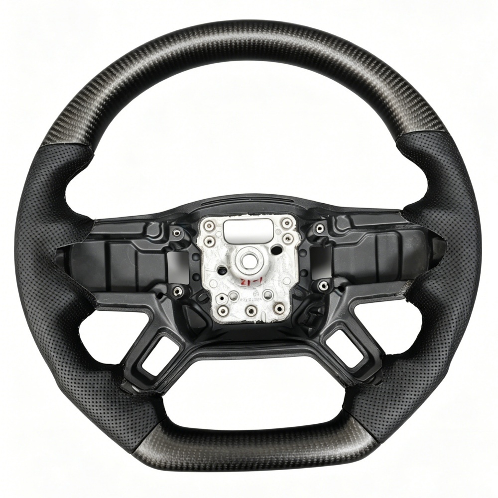 Custom Glossy Carbon Steering Wheel Frame with Trim Plate (Land Rover Fitment), photo 4