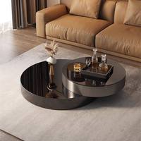 Meja Kopi Mewah Desain Putar Dapat Diperpanjang dan Diangkat, Gaya Minimalis Modern, Atasan Kayu Kaca, Dapat Dilipat, Ramah Lingkungan, untuk Ruang Tamu
