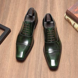 Zapatos Formales de Negocios con Punta en Pico, Estilo Británico, de Cuero Genuino, con Decoración de Brocado, Pintados a Mano, Color Otoñal, Transpirables - Product Image 6