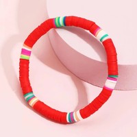 Bracelets d'amitié bohèmes empilables en perles d'argile polymère personnalisées pour l'été 2025