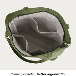 Ensemble de sacs fourre-tout de grande capacité <span class=keywords><strong>Sac</strong></span> <span class=keywords><strong>à</strong></span> <span class=keywords><strong>main</strong></span> <span class=keywords><strong>à</strong></span> bandoulière en velours côtelé pour femmes <span class=keywords><strong>Sac</strong></span> <span class=keywords><strong>à</strong></span> <span class=keywords><strong>main</strong></span> simple personnalisé pour Teen College pour femmes - Product Image 5