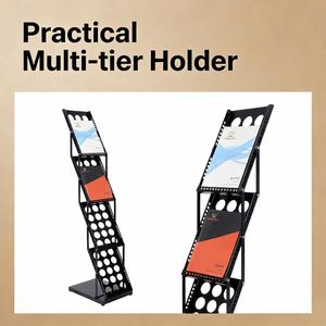 Meilleur vendeur, présentoir <span class=keywords><strong>de</strong></span> brochure économique, cadre en fer noir, 38 cm <span class=keywords><strong>de</strong></span> large, pour stand <span class=keywords><strong>de</strong></span> salon professionnel, réception d'entreprise - Product Image 2