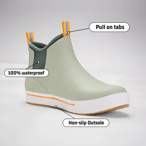 High Quality Rubber Ankle Deck Boots Custom Logo Waterproof Comfortable Neoprene Rain Boots Deck Boots