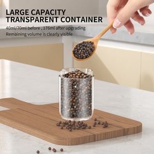 Molino de Pimienta Eléctrico de Cerámica y Plástico con Capacidad de 176 ml, Recargable por USB, Molinillo de Sal Eléctrico - Product Image 4