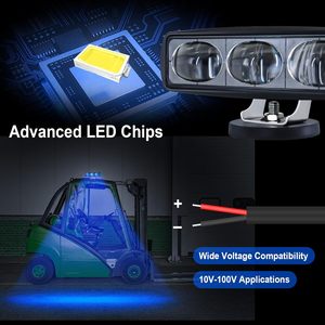 Luz <span class=keywords><strong>de</strong></span> Advertencia para Peatones en Montacargas, 30W, Lente Triple LED, Lámpara <span class=keywords><strong>de</strong></span> Seguridad con Haz Rojo o Azul para Camiones en Muelles <span class=keywords><strong>de</strong></span> Carga <span class=keywords><strong>de</strong></span> Fábrica - Product Image 3