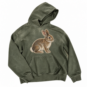 Sudadera con capucha <span class=keywords><strong>de</strong></span> algodón pesado para hombre, extragrande, con hombros caídos, estilo pullover, con parche <span class=keywords><strong>de</strong></span> tapicería con gráfico <span class=keywords><strong>de</strong></span> mapache personalizado y efecto lavado - Product Image 3